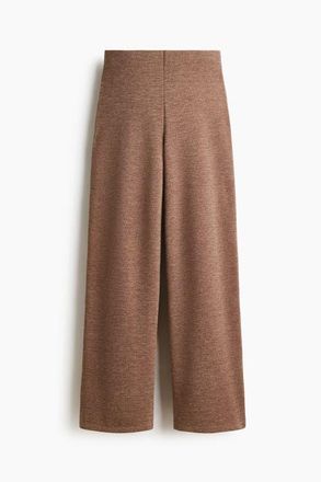 H&M Straight-leg Jersey Trousers in Brown Melange at Nordstrom, Size Xx-Large