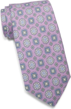 David Donahue Medallion Silk Tie in Lilac at Nordstrom