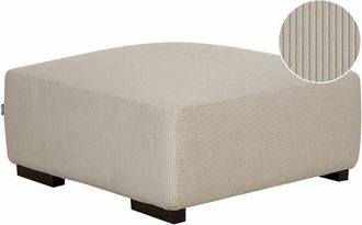 Beliani Beliani - Ottomana moderna quadrata in velluto a coste beige 80 x 80 x 35 cm Lungo