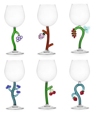 Ichendorf Set di sei bicchieri da vino Fruits & Flowers - Blu