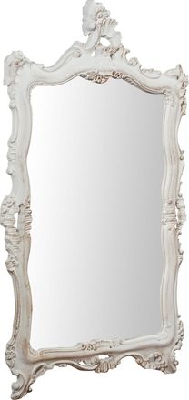 Biscottini International Biscottini - Espejo De Pared De Colgar De Madera Acabado Con Efecto Blanco Envejecido Talla L66xpr7xh118 Cm Made In Italy