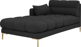 BLOOMINGLOFT Design Chaiselongue Mamaia Strukturstoff Dunkelgrau
