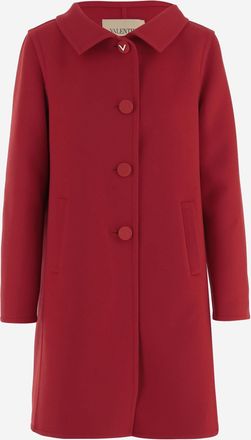 Valentino Womens Coat Wool And Cashmere Red