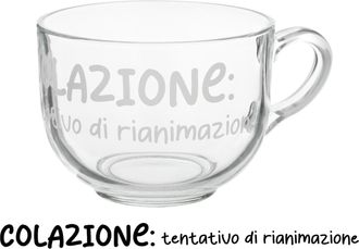 KASANOVA Tazza jumbo 700 ml scritta Colazione rianimazione