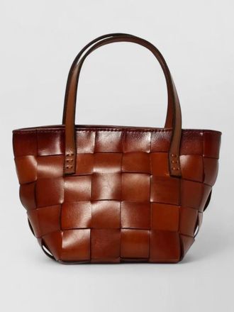 Dragon Diffusion woven bucket shoulder bag woman