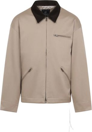 Mastermind Japan Mj Aviator corduroy-collar cotton jacket - men - Cotton/Polyester - L - Neutrals