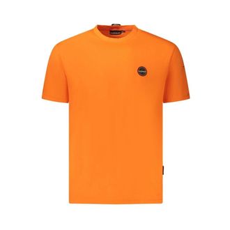Napapijri Tops, Heren, Oranje, S, Katoen, Cotton T-shirt met korte mouwen