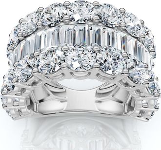 Pompeii3 7.50Ct Baguette & Round Diamond Ring 10k Gold Lab Grown