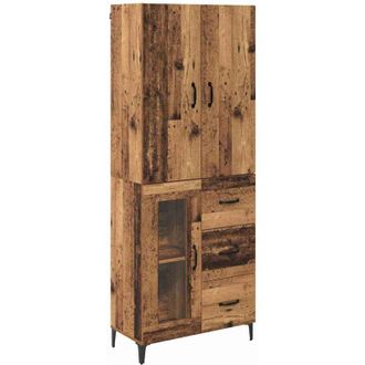 vidaXL Highboard Old Wood 69.5 x 34 x 180 cm Engineered Wood vidaXL