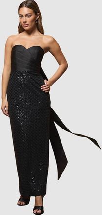 Coast Sequin Bandeau Column Dress in Black at Nordstrom, Size 14