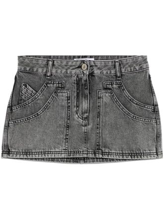 The Attico denim mini skirt - women - Polyester/Cotton/Cotton - 42 - Black