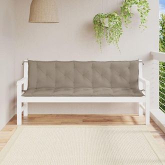 vidaXL Cuscini Panca da Giardino 2pz Tortora 180x50x7cm Tessuto Oxford - Vidaxl