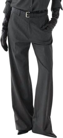 Veronica de Piante Taylor Straight Leg Trouser In Dark Grey Pinstripe