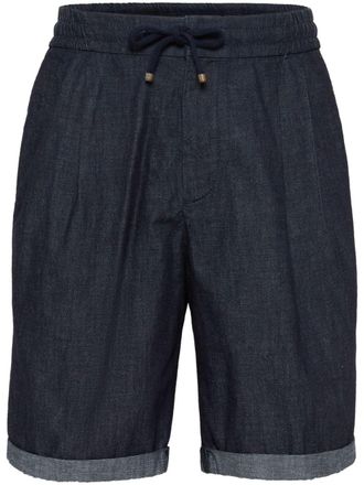 Brunello Cucinelli Bermuda denim con coulisse - Blu