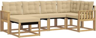 vidaXL Conjunto De Sof&aacute;s De Exterior 6 Uds. Y Beige Vidaxl