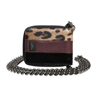 Dolce & Gabbana Wallets & Cardholders, female, Multicolor, Size: ONE SIZE Leopard Print Card Holder Wallet with Logo