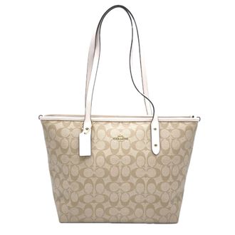 Coach Beige White Canvas Tote Bag (Pre-Owned)