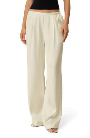 LilySilk Womens Double Faced Silk Charmeuse Pants in Lily White at Nordstrom, Size 10