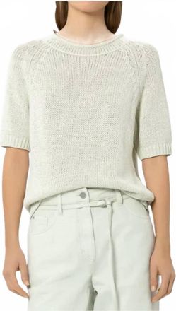 Luisa Cerano Crew Neck Cotton Sweater In Mint Green