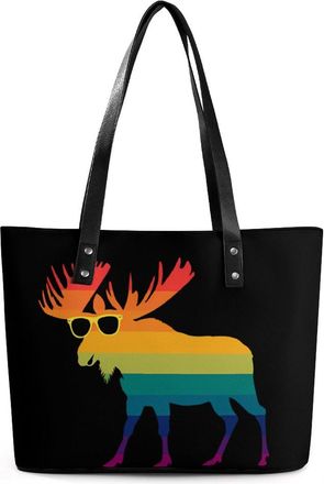 Generic Animal Moose Tote Bags for Women Cute Shoulder Purses Handbags