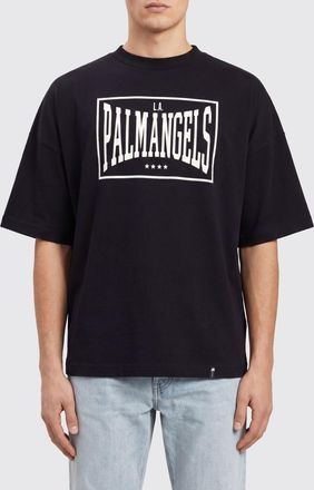 Palm Angels T-shirt girocollo in cotone con stampa logo a contrasto sul davanti