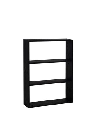 Deco Wood Estanter&iacute;a de madera maciza con 2 estantes negro 80,2x108,6cm