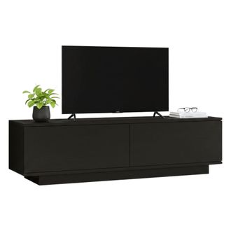 Dmora Dmora - Mueble De Televisi&oacute;n Zaur, Aparador De Sal&oacute;n, Mueble Bajo Para Tv, Base De Pared Equipada, 140x36h38 Cm, Negro, Con Embalaje Reforzado