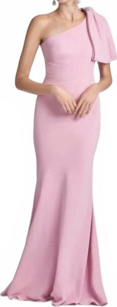 Sachin & Babi Aubrey One-Shoulder Gown In Mauve