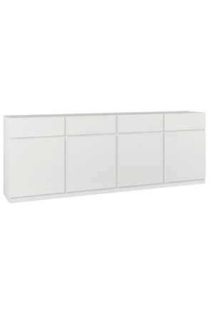 MID.YOU Mid.you Sideboard, Wei&szlig;, Holzwerkstoff, 4 F&auml;cher, 4 Schubladen, 224.8x82.4x40 cm, FSC, stehend, Kleinm&ouml;bel, Kommoden, Sideboards