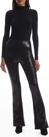 Commando Sequin Flare High-Rise Leggings