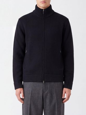 KANGRA Cardigan in pura lana merino con collo alto e chiusura zip
