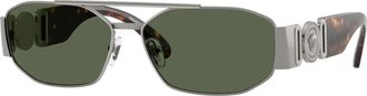 Versace Zonnebril - Heren - Zonnebrillen - Grijs - 58 MM - Accessoires