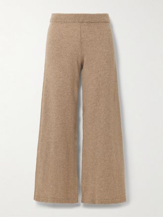 Suzie Kondi Pantaloni A Gamba Larga In Cashmere Zephyra - Marrone
