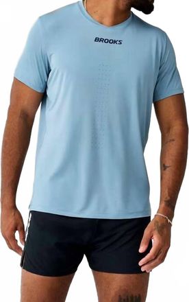 Brooks Dash Cooling Short Sleeve Top In Blue Haze