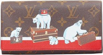 Louis Vuitton Brown Canvas Long Wallet (Authentic Pre-Loved)