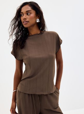 Sams&oslash;e & Sams&oslash;e Wrinkled cap-sleeve T-shirt