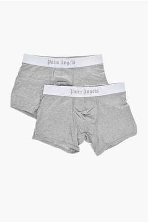 Palm Angels Set Of 2 Pairs Of Solid-Color Boxers With Logo Band size Xxl