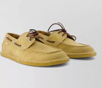 Ami suede leather boat shoes