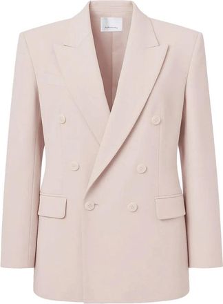Frankie Shop Monterey Gestructureerde Blazer - Dames - Blazers - Roze - M - Wol - Jassen