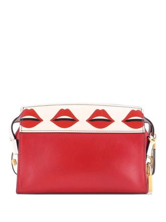 Prada Esplanade Printed Saffiano and City Calf Small crossbody bag - Rosso