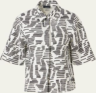 Akris Dance Movements Linen Toile Blouse