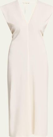 St.Agni Plunge-Neck Draped Maxi Dress