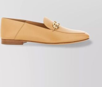 Ferragamo loafer square toe gold-tone hardware