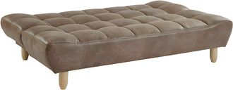 Vente-Unique Sof&aacute; cama 3 plazas de microfibra envejecida ESTEBAN - Marr&oacute;n vintage