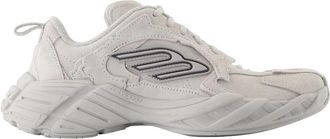 Balenciaga Grijze Leren Sneakers - Ronde Neus - Dames - Sneakers - Grijs - 38 EU - Leer - Schoenen