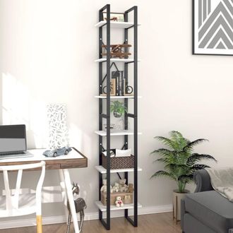Berkfield Home Decorative 6-Tier Book Cabinet White 40x30x210 cm Engineered Wood | Size: 40 x 30 x 210 cm