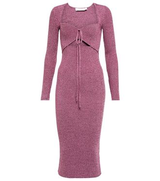 SIMKHAI Abito midi Danika in maglia a coste