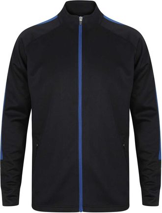 Finden & Hales Mens Contrast Panel Knitted Tracksuit Top (M) (Navy/Royal Blue)