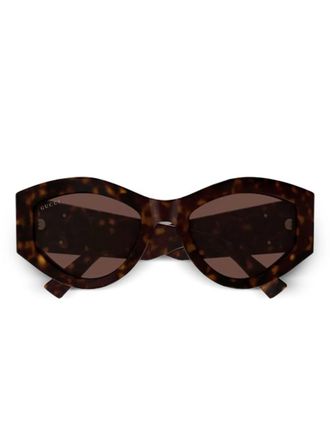 Gucci cat-eye frame sunglasses - women - Acetate - 53 - Brown