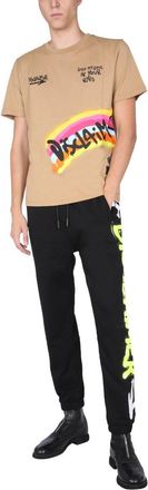 Disclaimer Screen-Printed Cotton T-Shirt - Brown